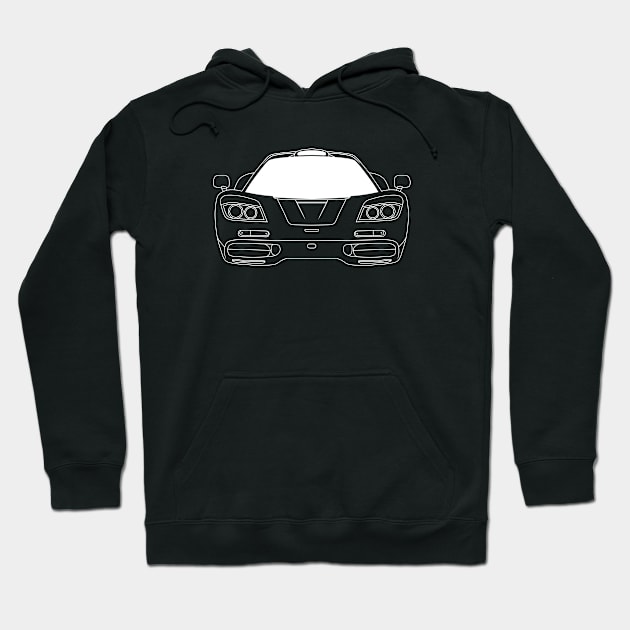 Mclaren F1 White Outline Hoodie by kindacoolbutnotreally